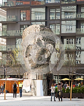 Moving Statue of Franz Kafka in Prague